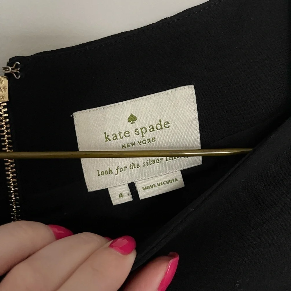 kate spade‎ new york Flounce Crepe Mini Dress in Black 4